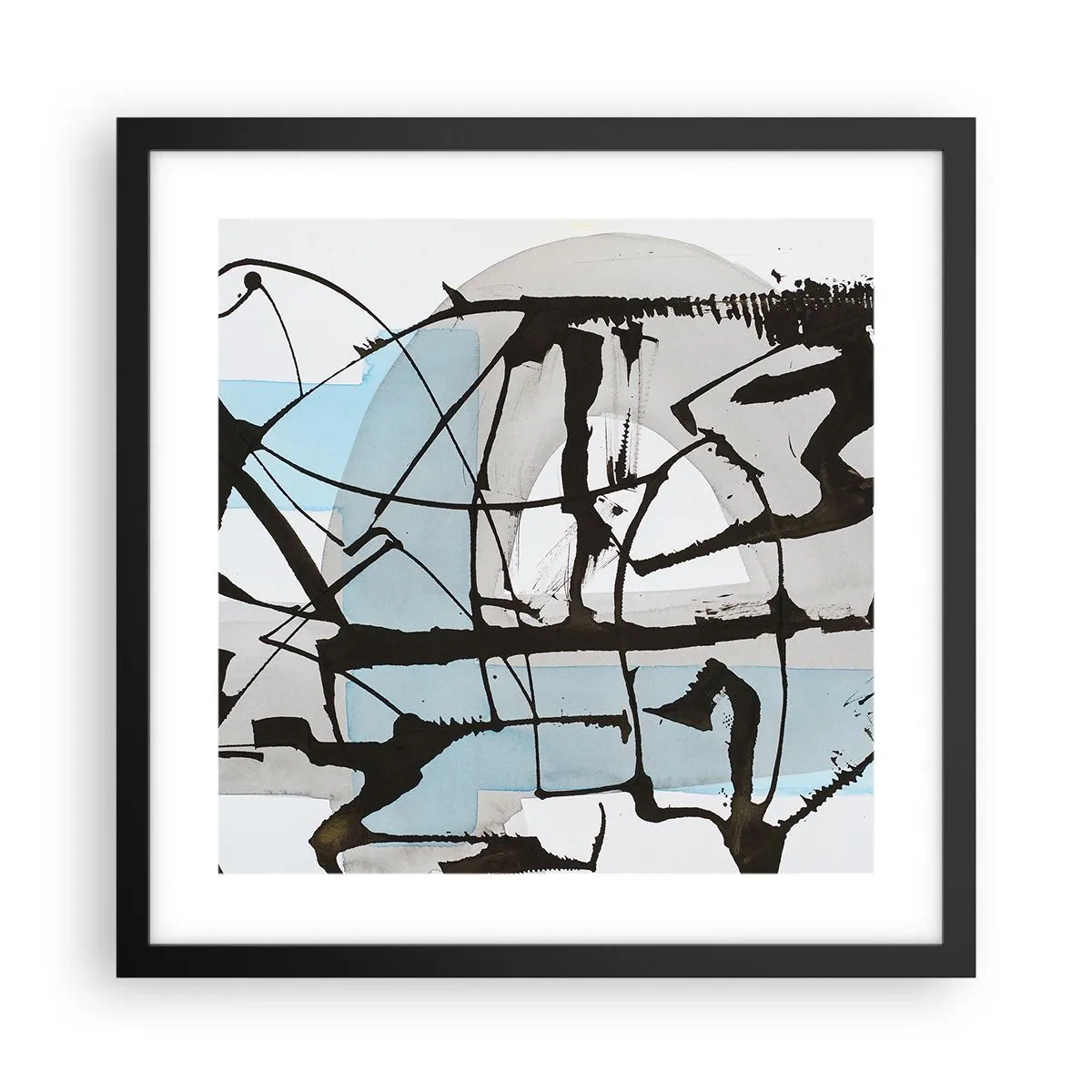 Affiche dans un cadre noir - Poster - Bleu malgré tout - 40x40 cm