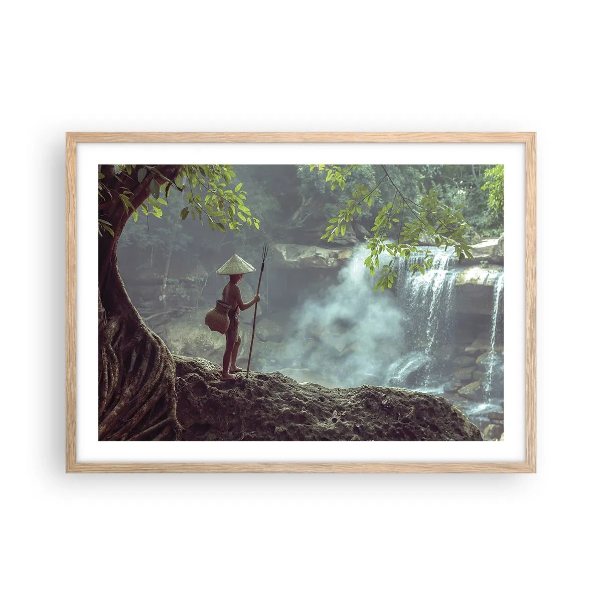 Affiche dans un chêne clair - Poster - Lier d'amitié avec la nature - 70x50 cm