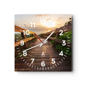 Horloge murale - Pendule murale - Tout droit vers le rivage - 40x40 cm