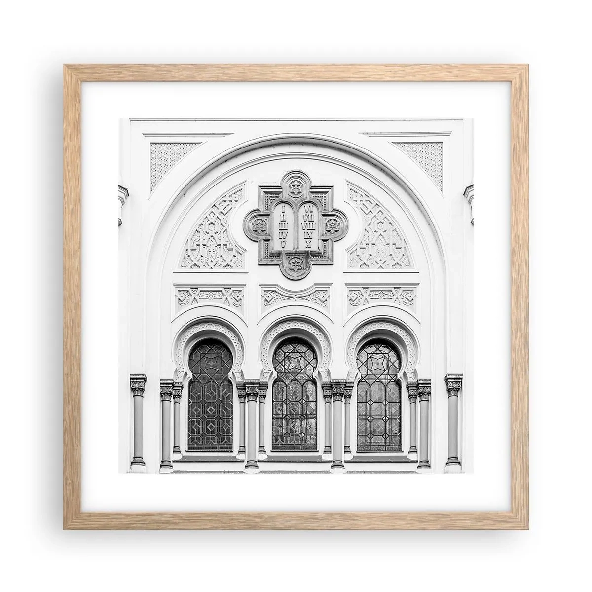 Affiche dans un chêne clair - Poster - À la frontière des cultures - 40x40 cm