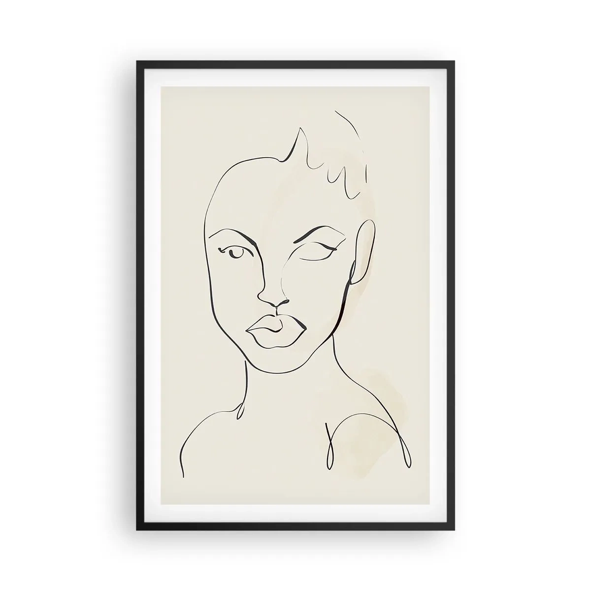 Affiche dans un cadre noir - Poster - Esquisse de la sensualité - 61x91 cm