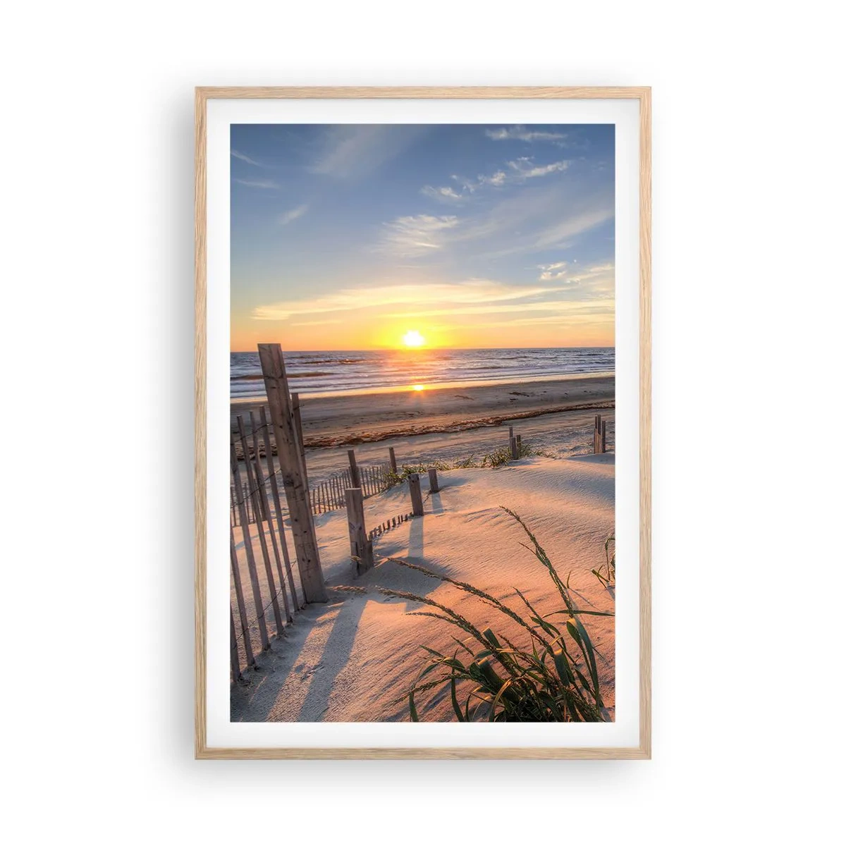 Affiche dans un chêne clair - Poster - Ombre et brillance du vent - 61x91 cm