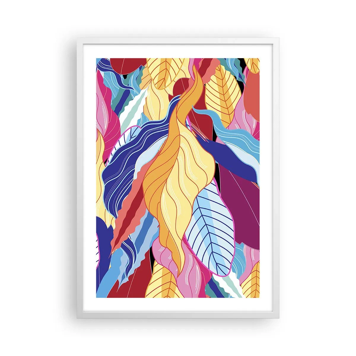 Affiche dans un cadre blanc - Poster - Un désordre coloré - 50x70 cm