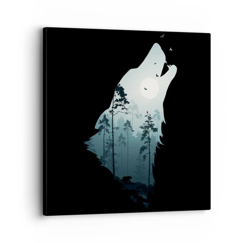 Impression sur toile - Image sur toile - La voix de nuit de la forêt - 30x30 cm