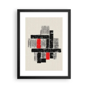 Affiche dans un cadre noir - Poster - En rouge et noir - 30x40 cm