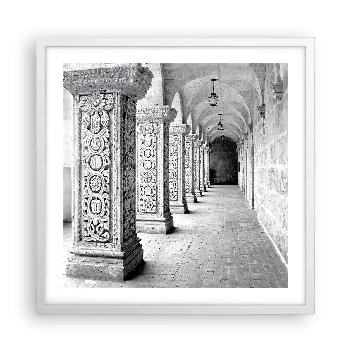 Affiche dans un cadre blanc - Poster - Où cela mène-t-il…? - 50x50 cm