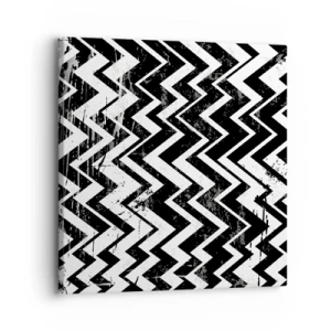 Impression sur toile - Image sur toile - Zig-blanc, zag-noir - 30x30 cm