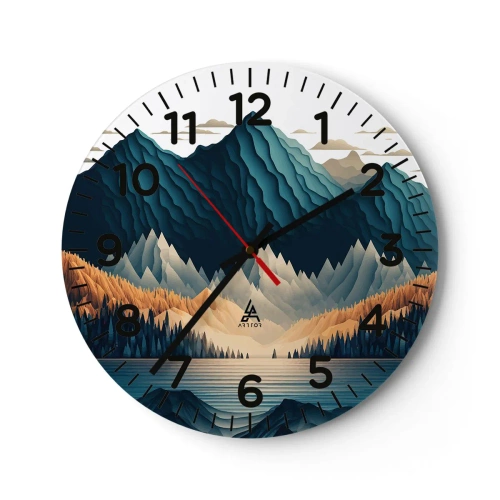 Horloge murale - Pendule murale - Paysage de montagne parfait - 40x40 cm