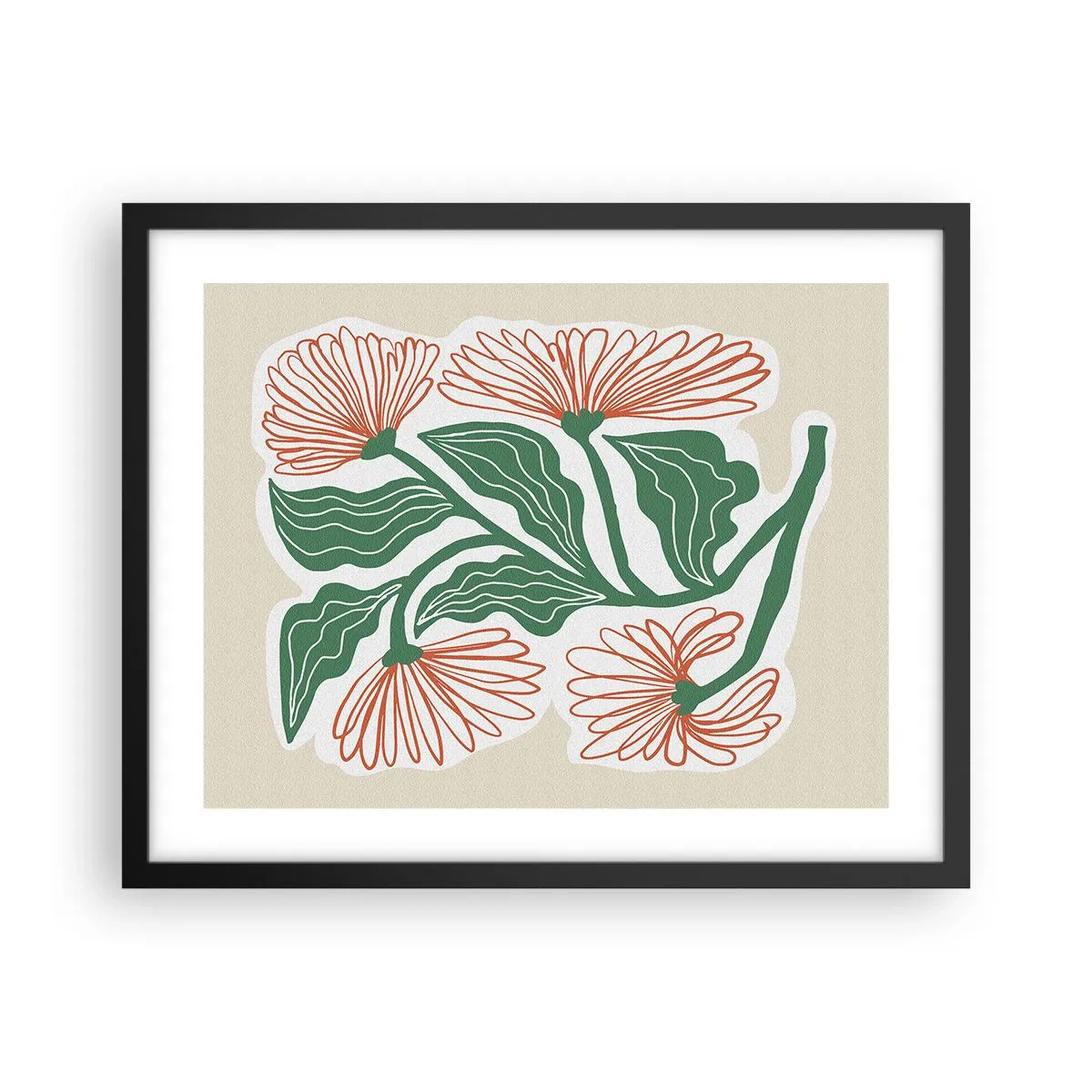 Affiche dans un cadre noir - Poster - Folk et moderne - 50x40 cm