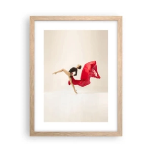 Affiche dans un chêne clair - Poster - Rouge et noir - 30x40 cm