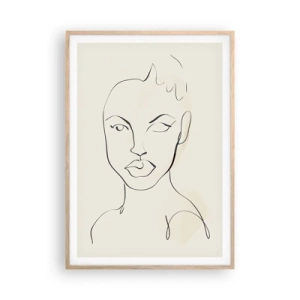 Affiche dans un chêne clair - Poster - Esquisse de la sensualité - 70x100 cm