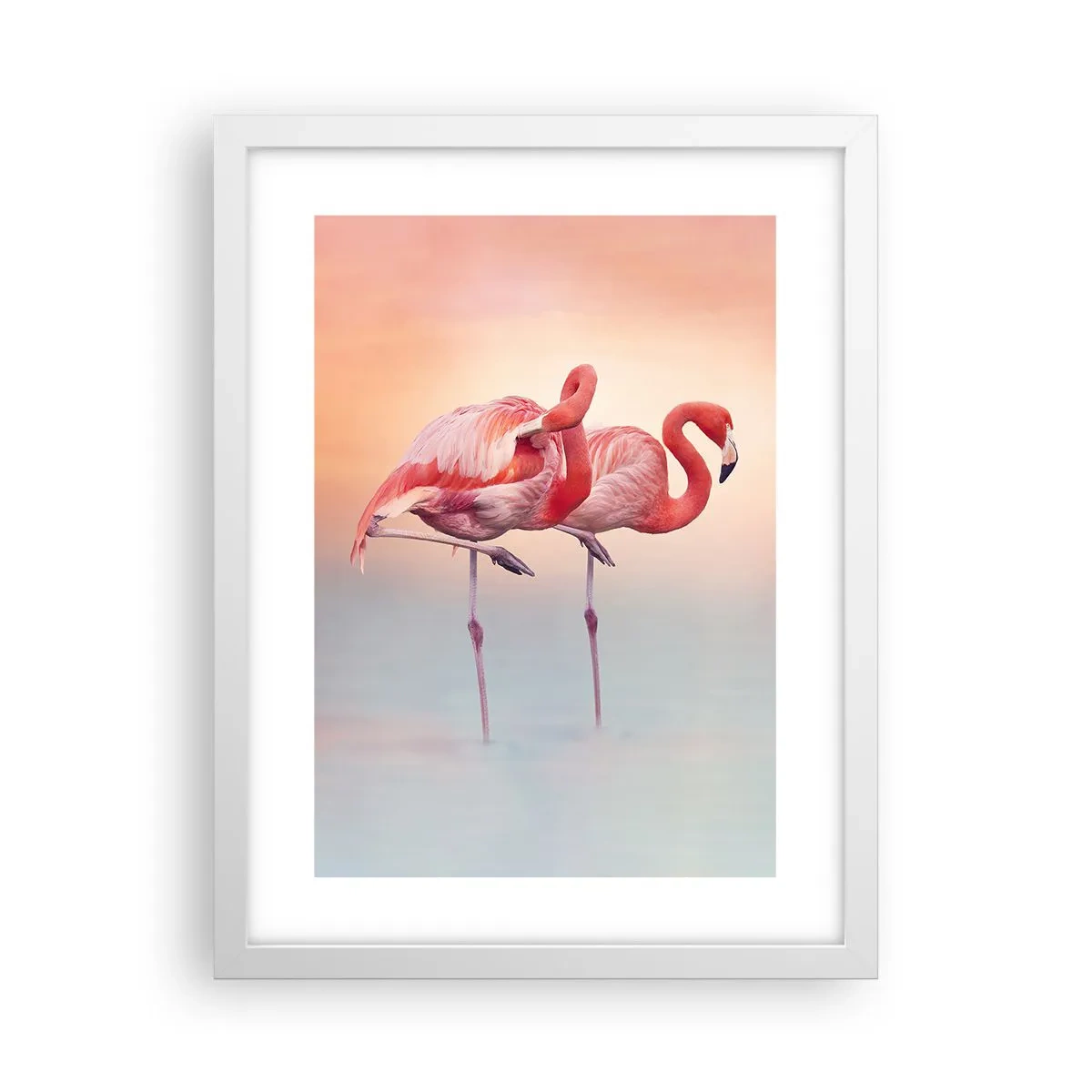 Affiche dans un cadre blanc - Poster - Dans les couleurs du soleil couchant - 30x40 cm