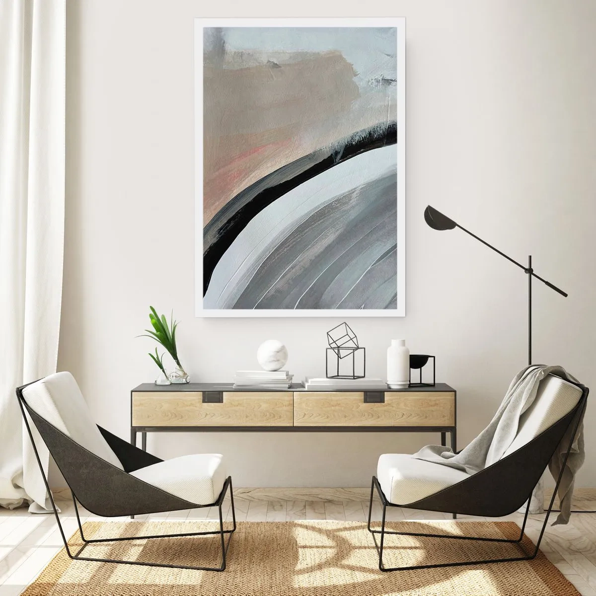 Affiche - Poster - Composition : arc de noir et gris - 30x40 cm