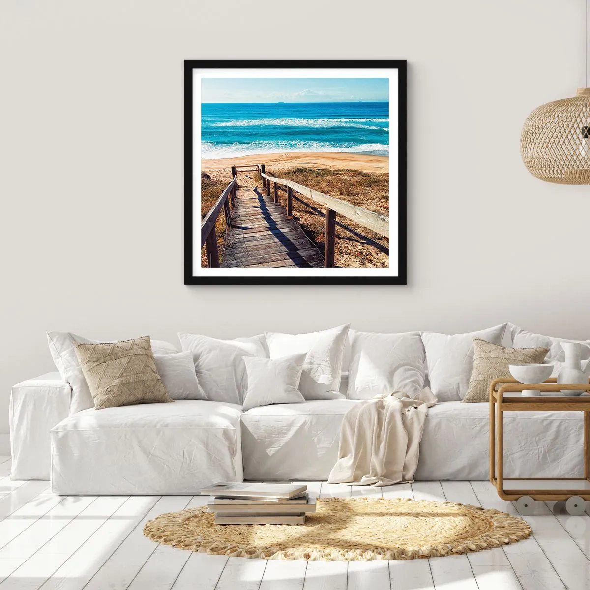 Affiche dans un cadre noir - Poster - Cours! - 60x60 cm