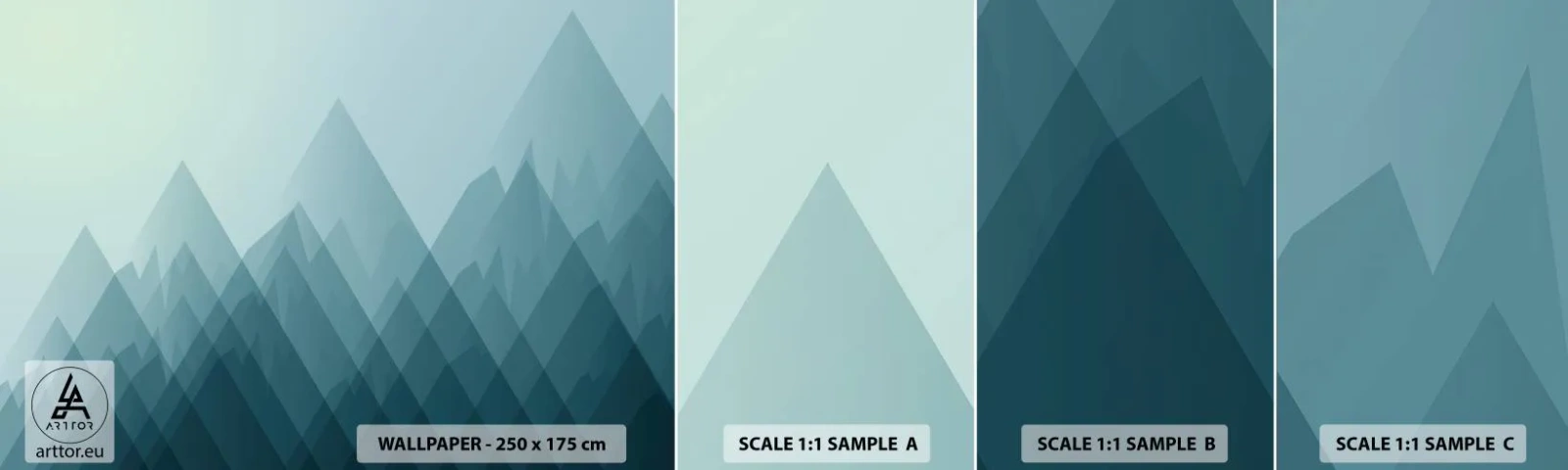 Échantillon de Papier Peint Autocollant Deluxe Sticker - Grand, plus grand, encore plus grand - Montagnes, Abstraction, Morceau - 100x30 cm