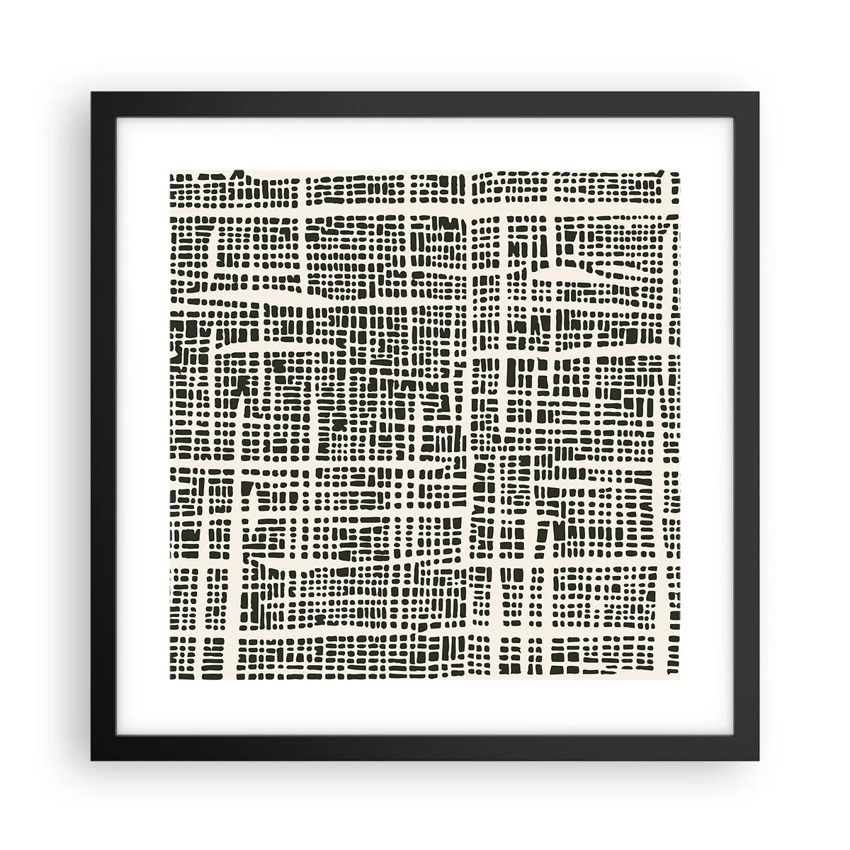 Affiche dans un cadre noir - Poster - Composition tissée - 40x40 cm