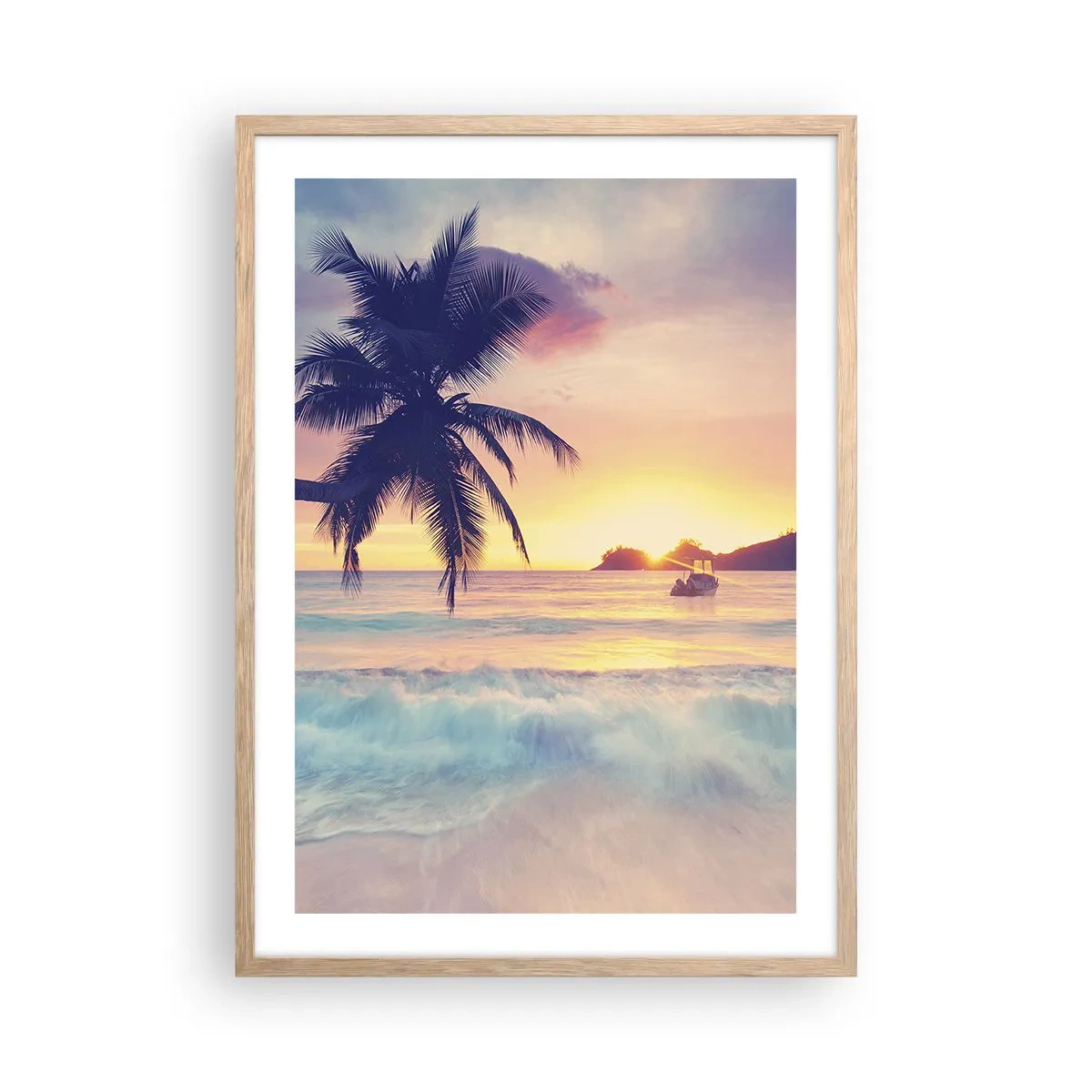 Affiche dans un chêne clair - Poster - Une soirée à la baie - 50x70 cm