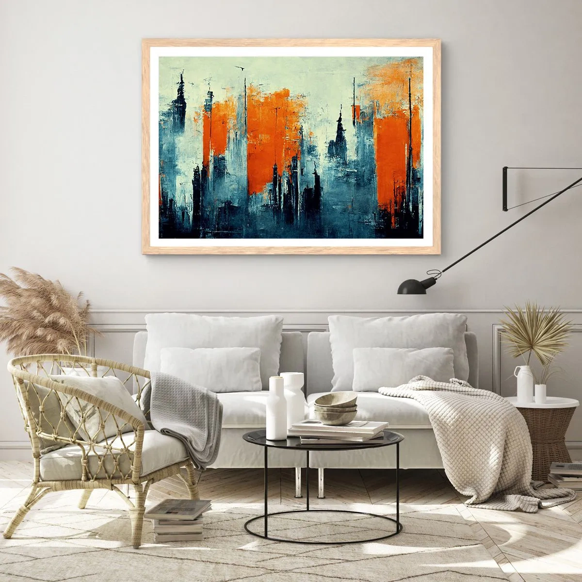 Affiche dans un chêne clair - Poster - Paysage moderne - 91x61 cm