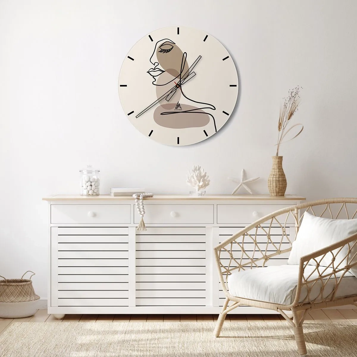 Horloge murale - Pendule murale - S'écouter - 40x40 cm