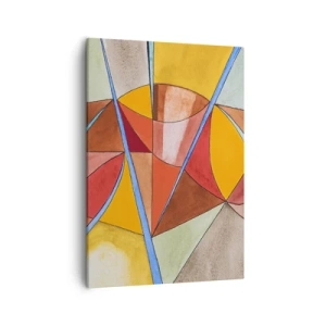 Impression sur toile - Image sur toile - Une composition abstraite aux couleurs géométriques vives. - 50x70cm - Le carrousel, le carrousel des rêves - Décoration murale moderne pour le salon et la chambre ARTTOR