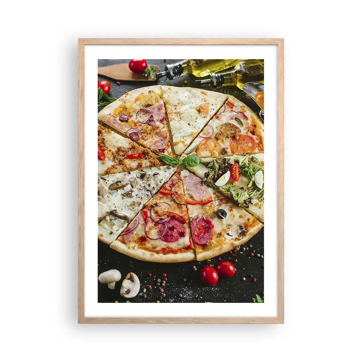 Affiche dans un chêne clair - Poster - Une gamme de saveurs - 50x70 cm