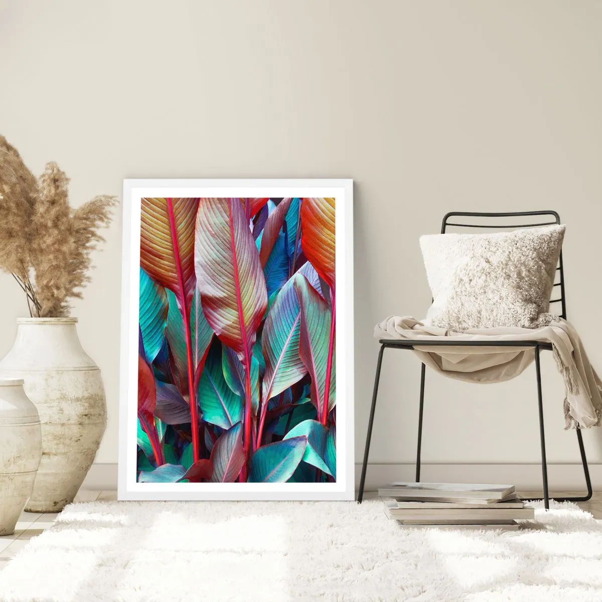 Affiche dans un cadre blanc - Poster - Un fourré coloré - 40x50 cm
