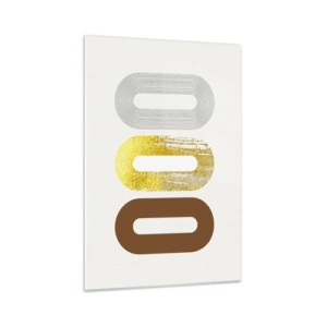 Impression sur verre - Image sur verre - Motif abstrait de trois formes géométriques - 70x100cm - Ooo! - Décoration murale moderne pour le salon et la chambre ARTTOR