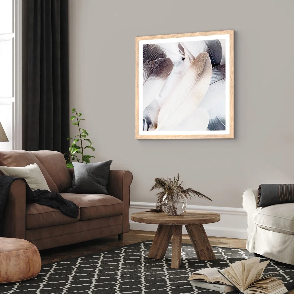 Affiche dans un chêne clair - Poster - Presque angélique - 60x60 cm