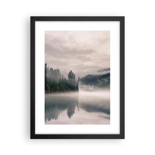 Affiche dans un cadre noir - Poster - Reflet dans le brouillard - 30x40 cm