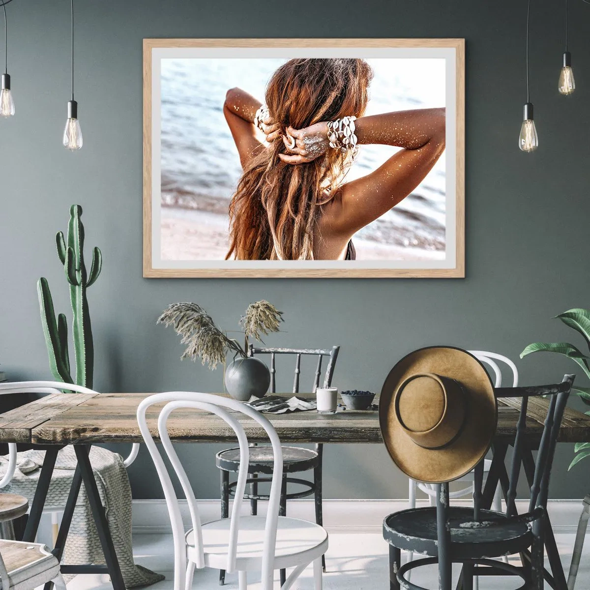 Affiche dans un chêne clair - Poster - La soeur de l'eau et du soleil - 50x40 cm