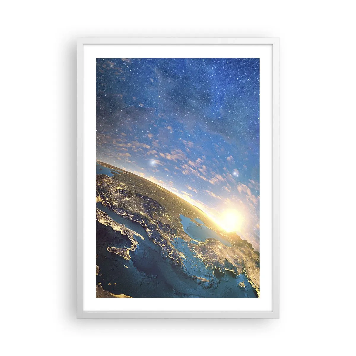 Affiche dans un cadre blanc - Poster - Regardons-nous de loin - 50x70 cm