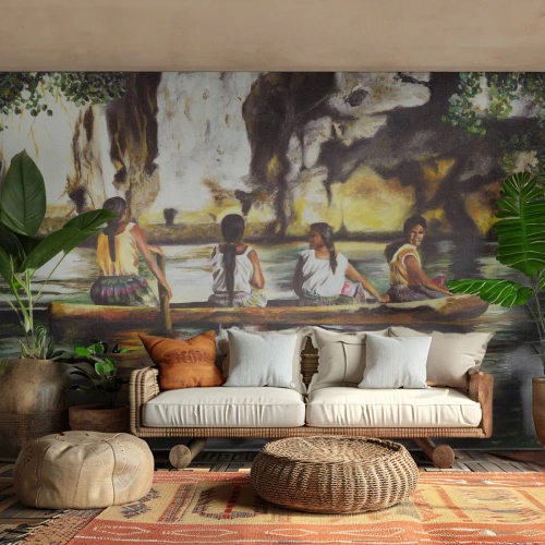 Papier peint sur mesure Premium Sand - Dans un paradis polynésien - Voyages, Paysage, Rivière