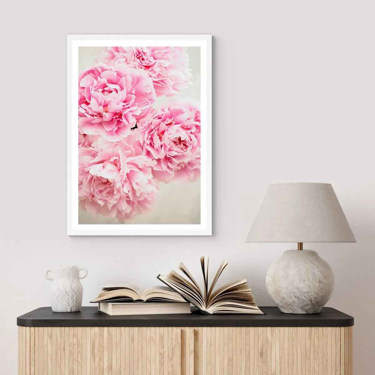 Affiche dans un cadre blanc - Poster - En glamour rose - 70x100 cm
