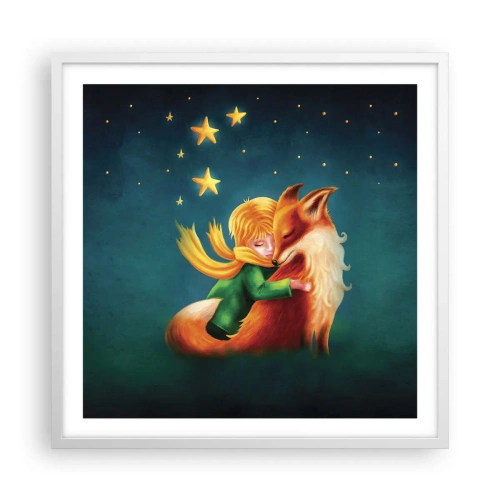Affiche dans un cadre blanc - Poster - Petit Prince - 60x60 cm