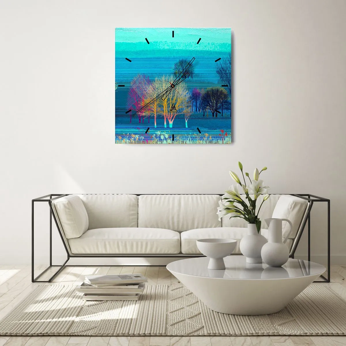 Horloge murale - Pendule murale - Un paysage soigné - 30x30 cm