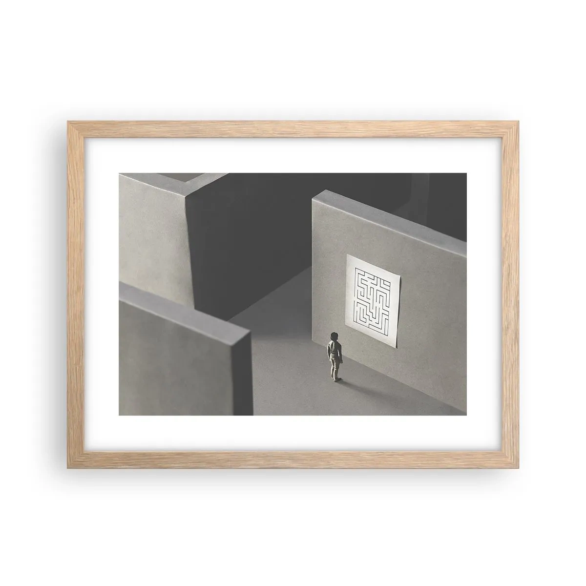 Affiche dans un chêne clair - Poster - Mais où suis-je? - 40x30 cm