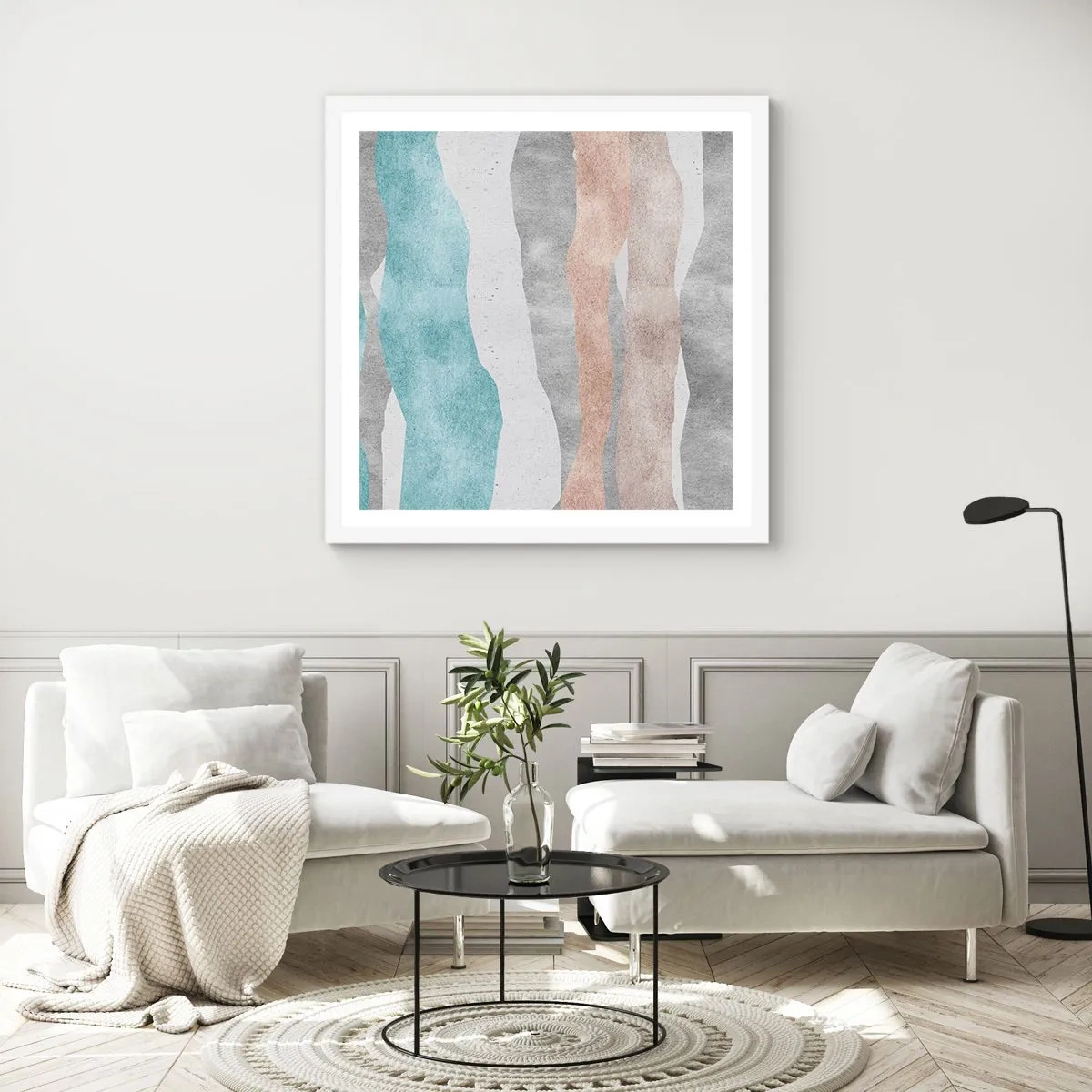 Affiche dans un cadre blanc - Poster - Une étude de proximité - 60x60 cm