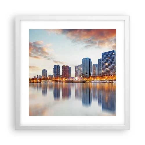 Affiche dans un cadre blanc - Poster - La tranquillité monumentale de Paris - 40x40 cm