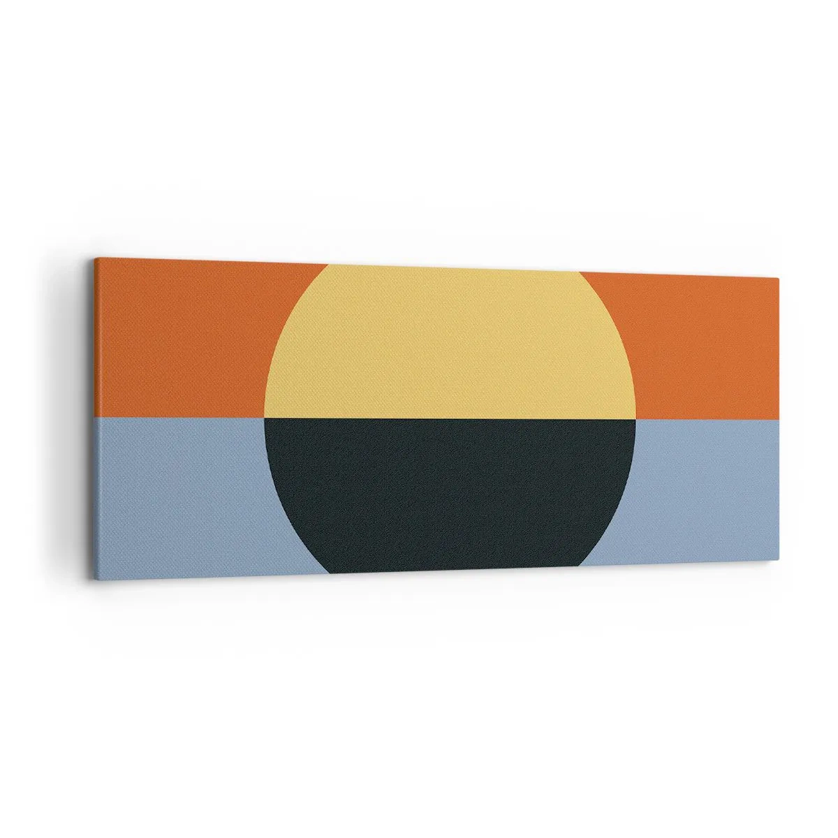 Impression sur toile - Image sur toile - Abstraction géométrique aux couleurs contrastées - 120x50cm - Composition de chaleur et de fraîcheur - Décoration murale moderne pour le salon et la chambre ARTTOR