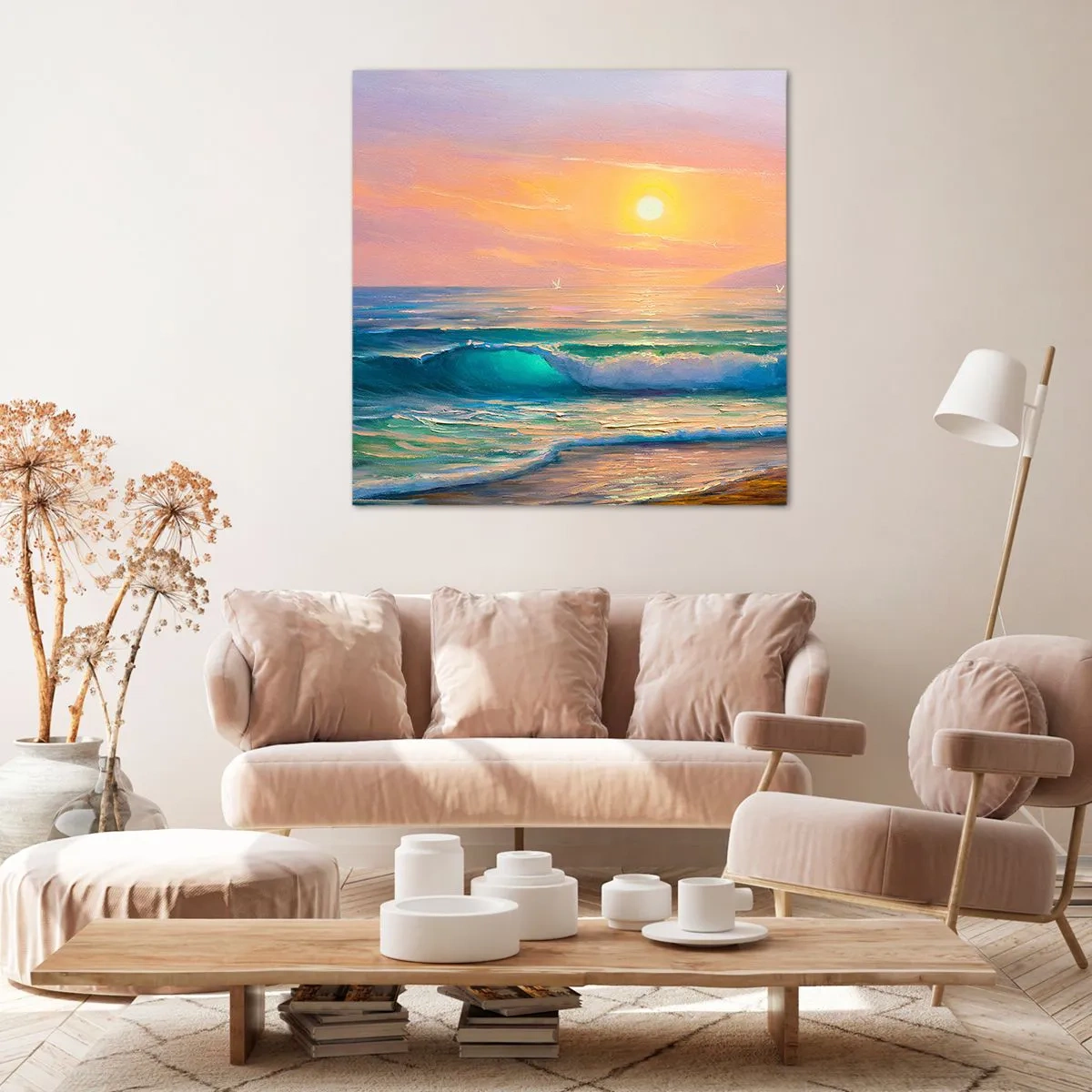 Impression sur toile - Image sur toile - Le chant turquoise des vagues - 70x70 cm