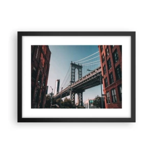 Affiche dans un cadre noir - Poster - Sur les vagues de la ville - 40x30 cm