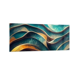 Impression sur verre - Image sur verre - Méandres de bleu - 100x40 cm