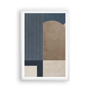 Affiche dans un cadre blanc - Poster - Composition simple et en rondeur - 61x91 cm