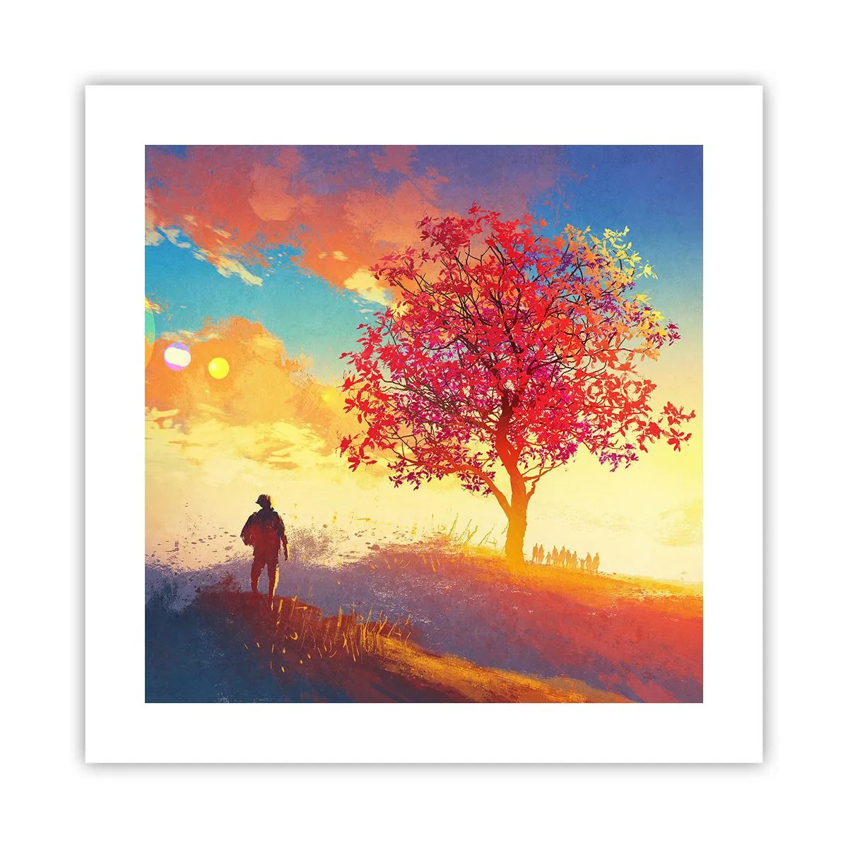 Affiche - Poster - Pèlerin à destination - 40x40 cm