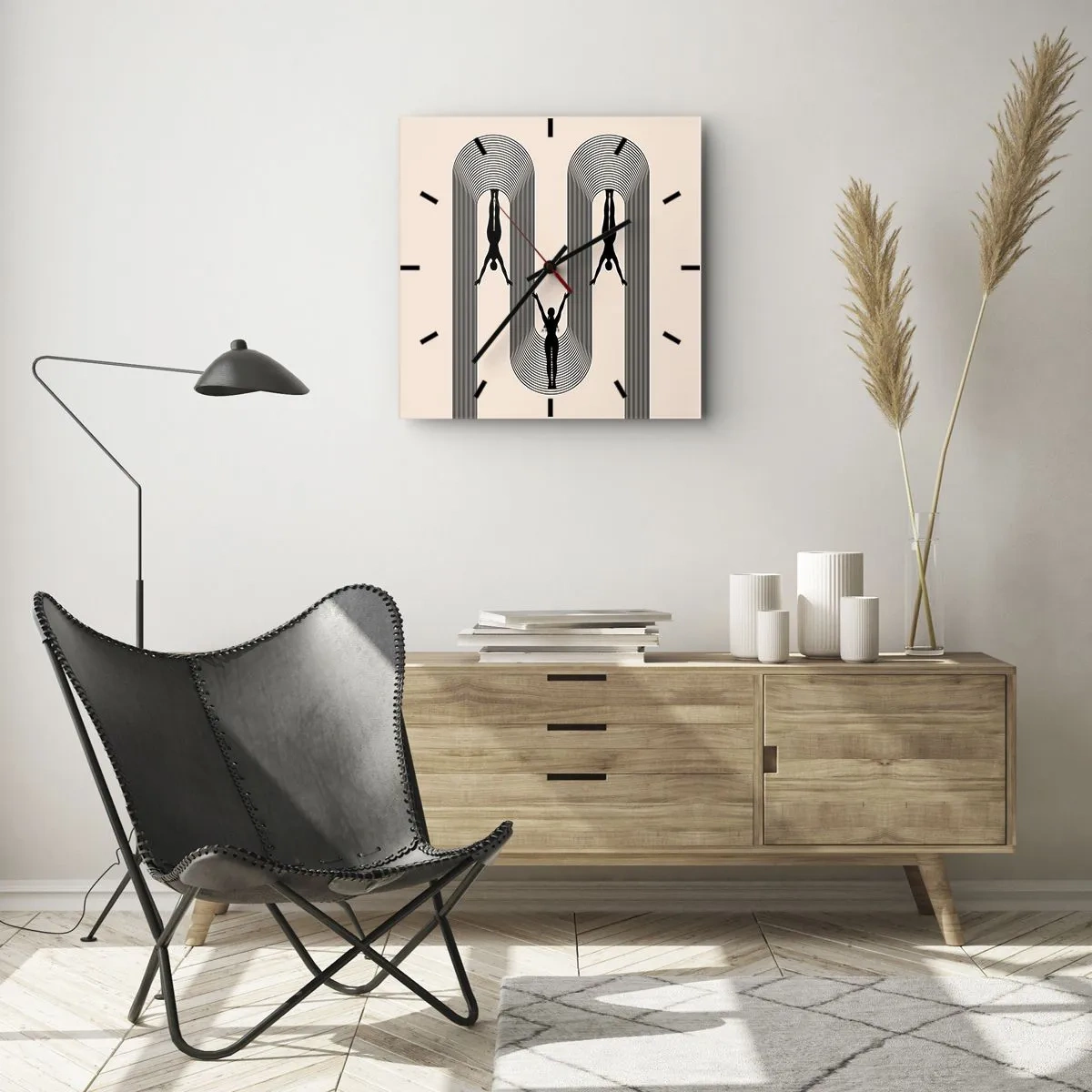 Horloge murale - Pendule murale - Les jambes en l’air - 40x40 cm