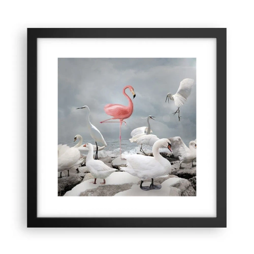 Affiche dans un cadre noir - Poster - Comment suis-je arrivé là? - 30x30 cm