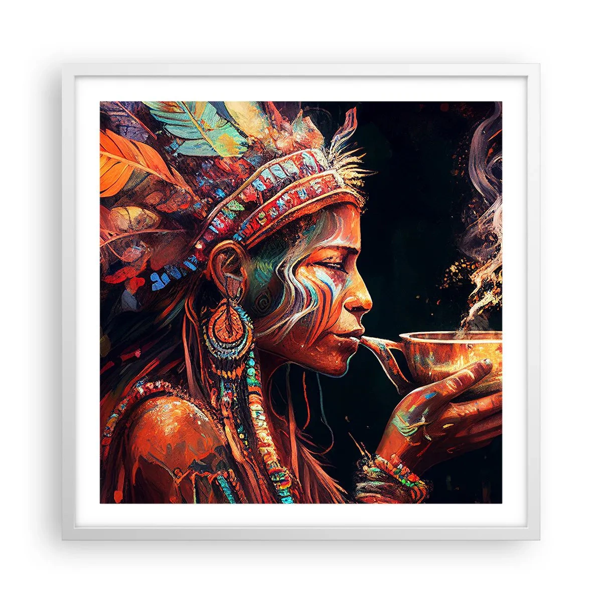 Affiche dans un cadre blanc - Poster - Rituel magique - 60x60 cm