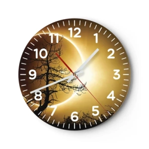 Horloge murale - Pendule murale - Éclipse totale - 30x30 cm