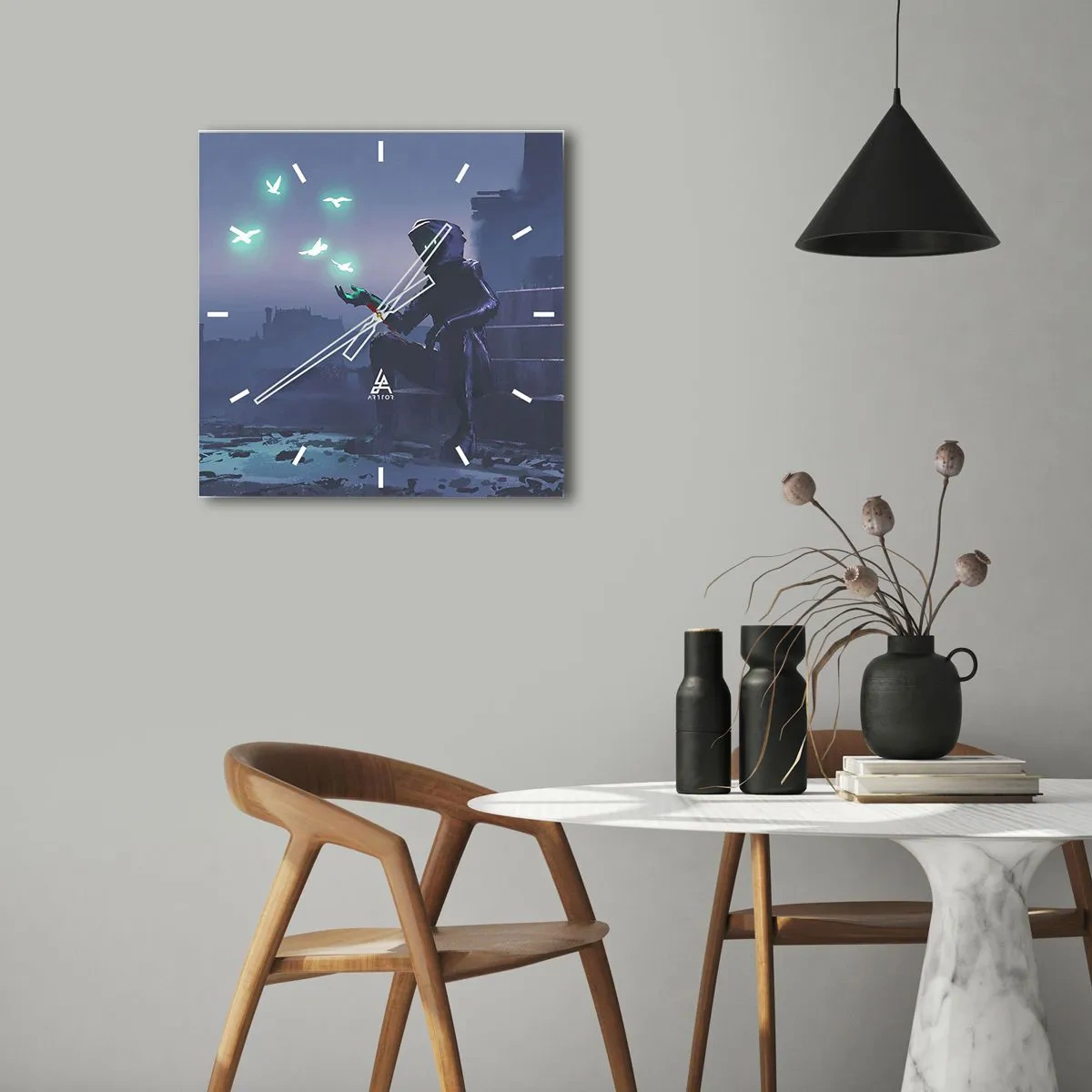 Horloge murale - Pendule murale - La vie reviendra - 40x40 cm