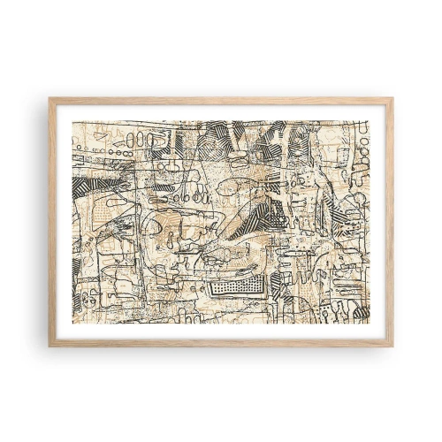 Affiche dans un chêne clair - Poster - Il attend d'être décodé - 70x50 cm